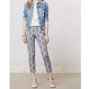 Anthropologie Cartonnier Charlie Jacquard Brocade Ankle Trousers
